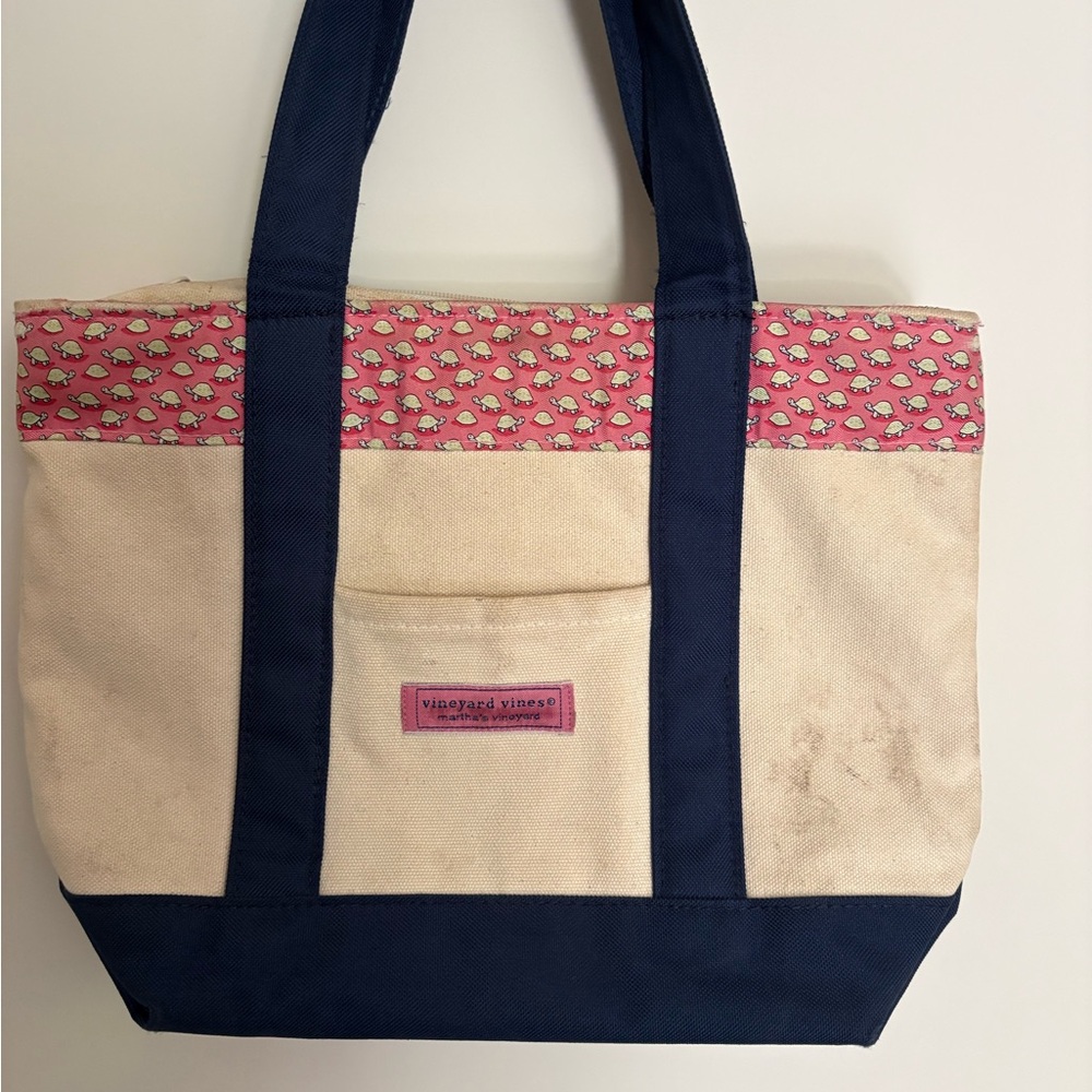 Vineyard Vines Pink and Navy Women's Tote Bag